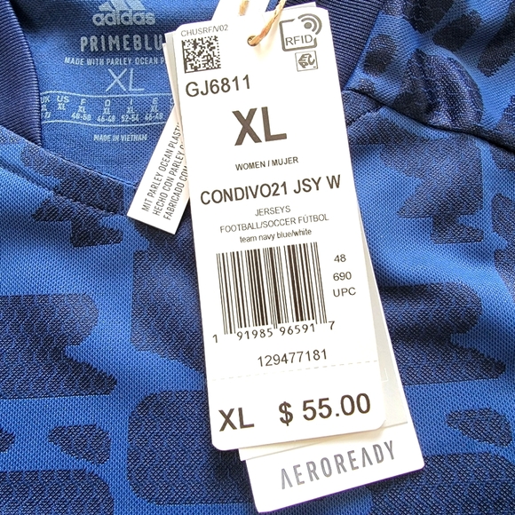 BRAND NEW Adidas Condivo 21 PrimeBlue Soccer Jersey Womens Size XL - Picture 8 of 8